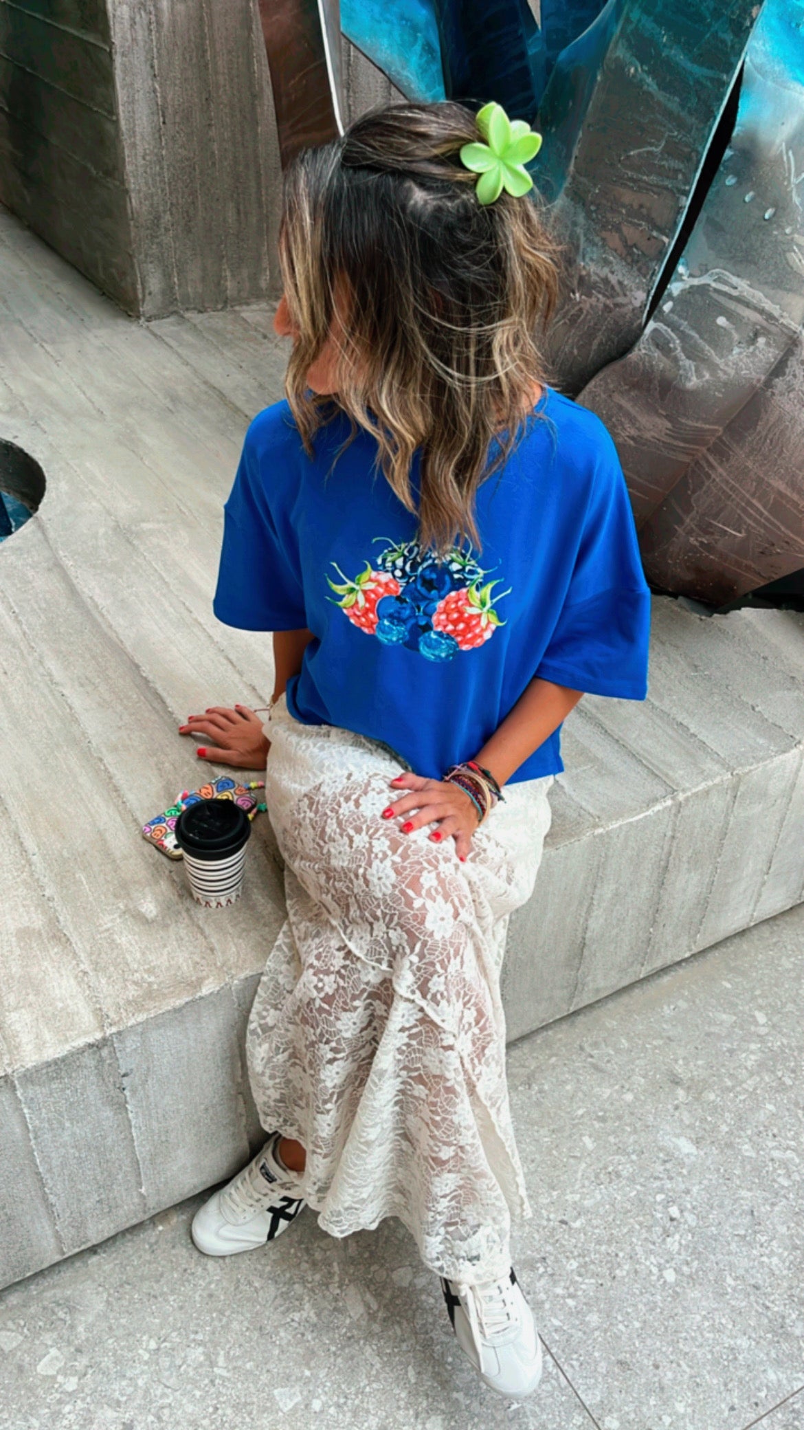 Berry Blue High Low Tee