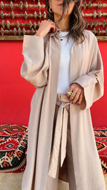 Beige Basic Linen Kimono