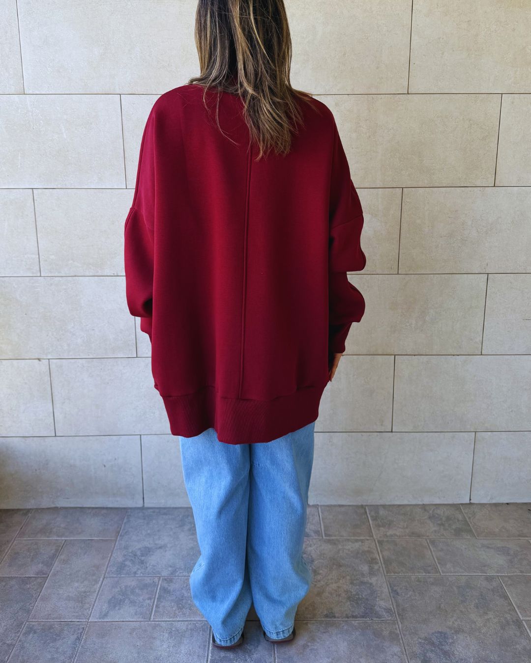 Burgundy Easy Crew Sweatshirt