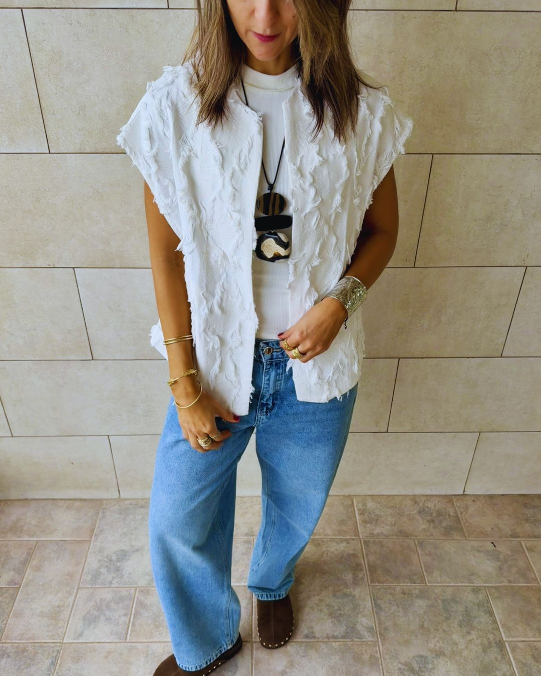 White Whisper Statement Vest