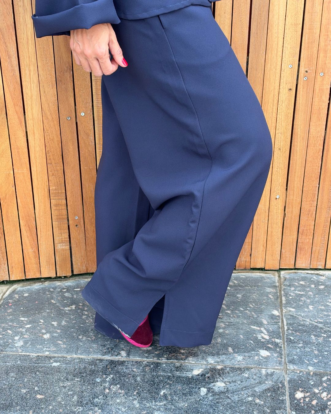 Navy Go-To Elastic Pants