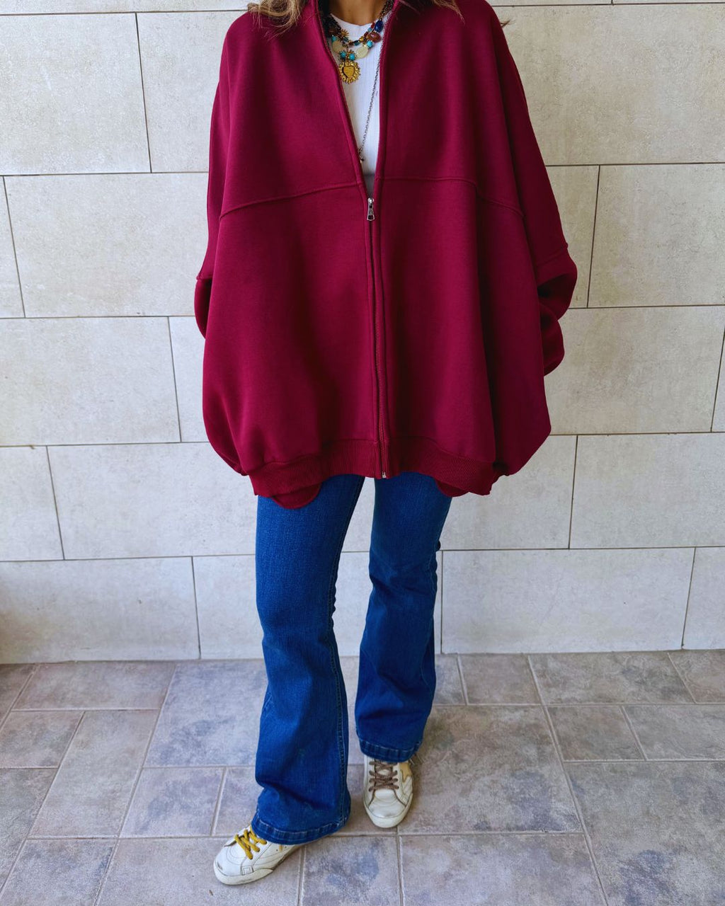 Burgundy Main Character Zip Up