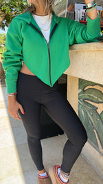 Green V Cropped Jacket