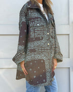 Brown Paisley Bandana Over Shirt