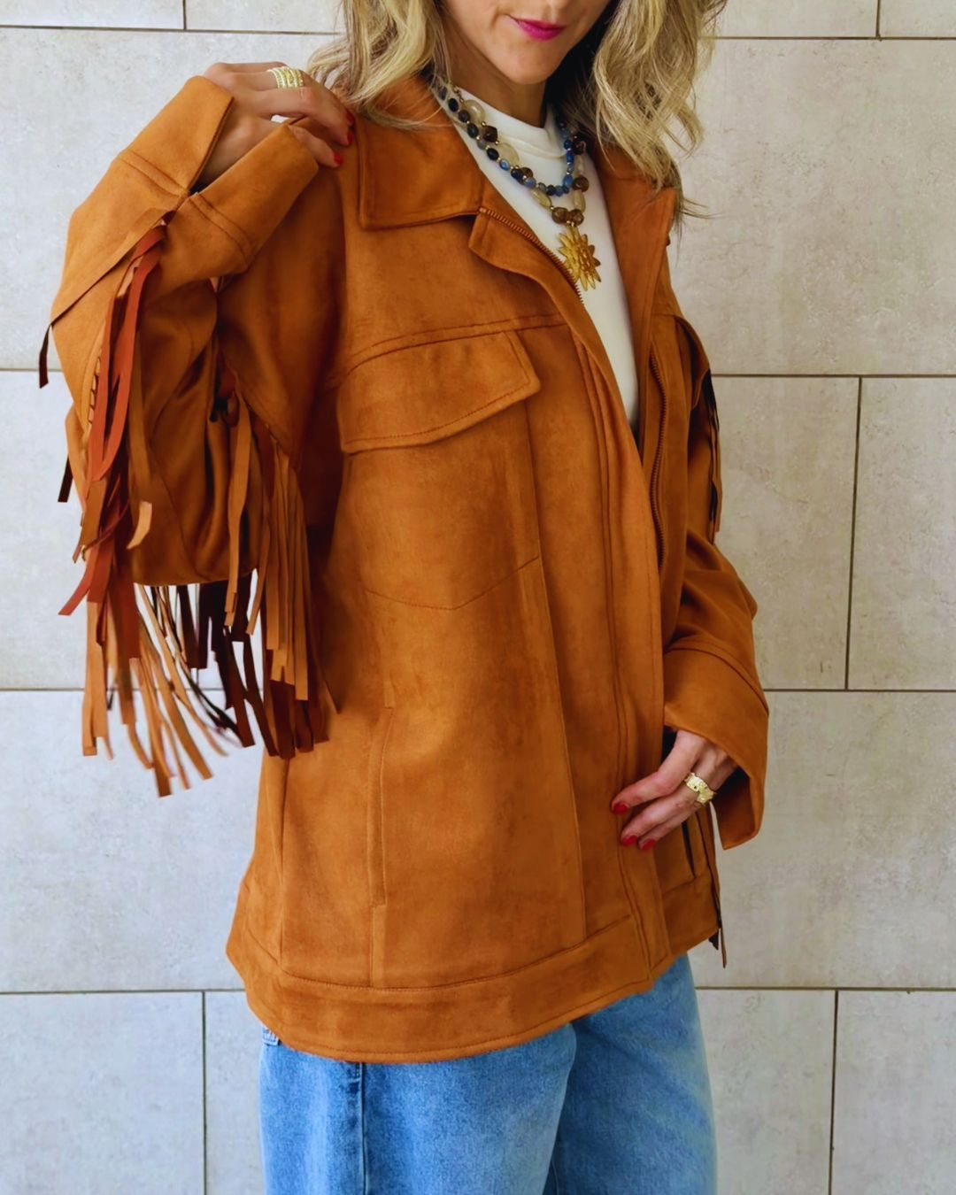 Camel Cowgirl Suede Jacket