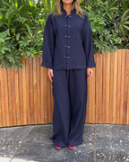 Navy Mandarin Top