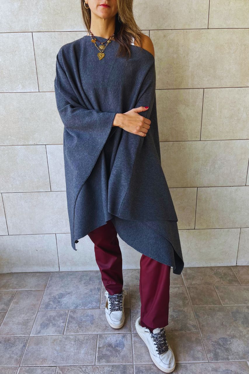 Grey Off-Duty Poncho