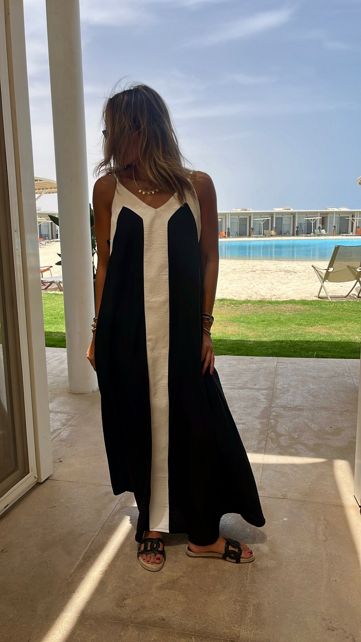 Black Monaco Middle Line Dress