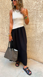 Black Asymmetric Drop Waist Dress