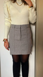Ivory Puff Sleeve Light Knit Top