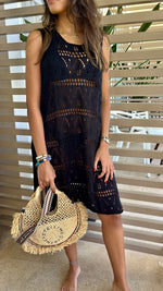 Black Light Crochet Dress Coverup