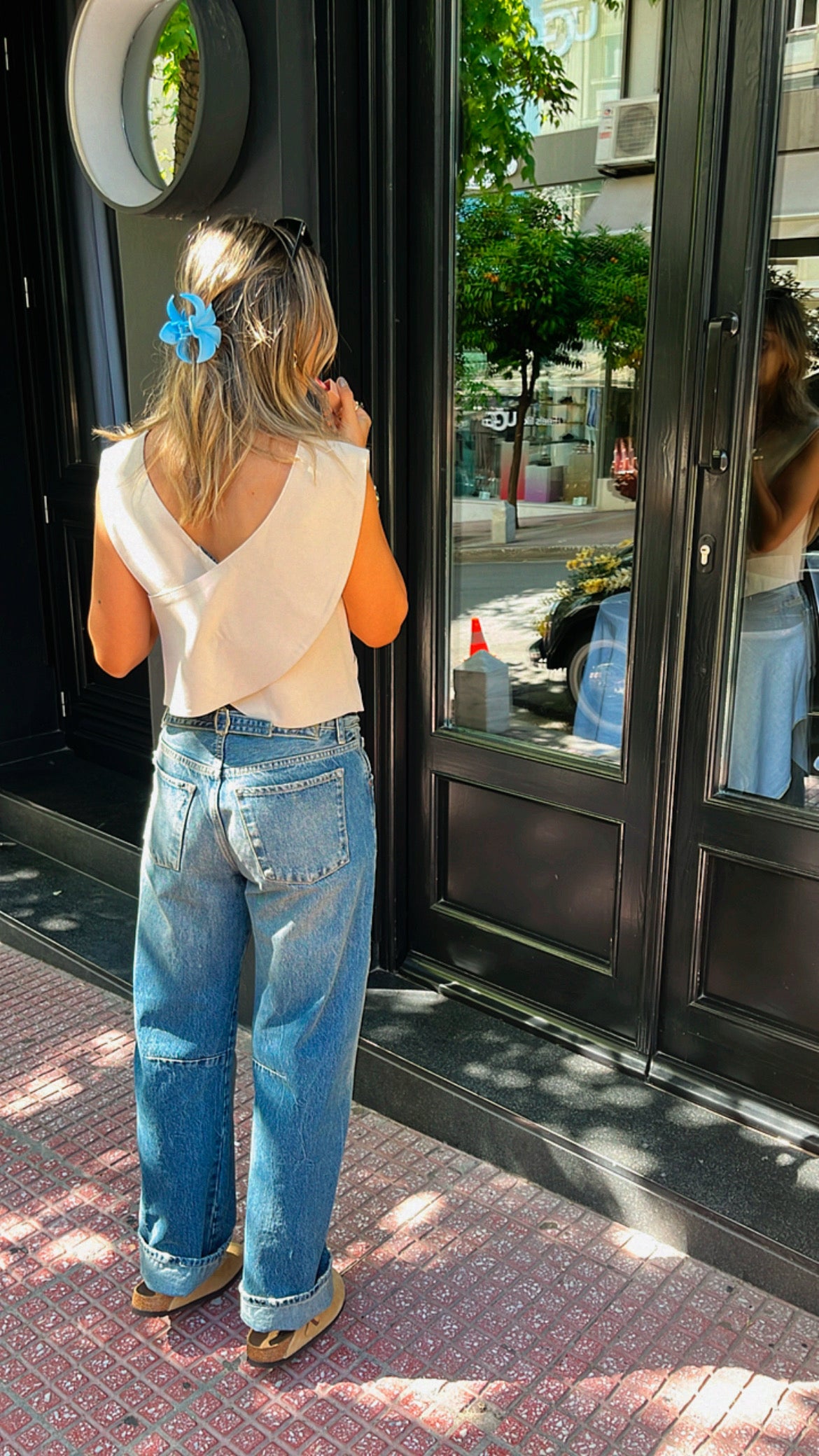 Beige Backless X Vest