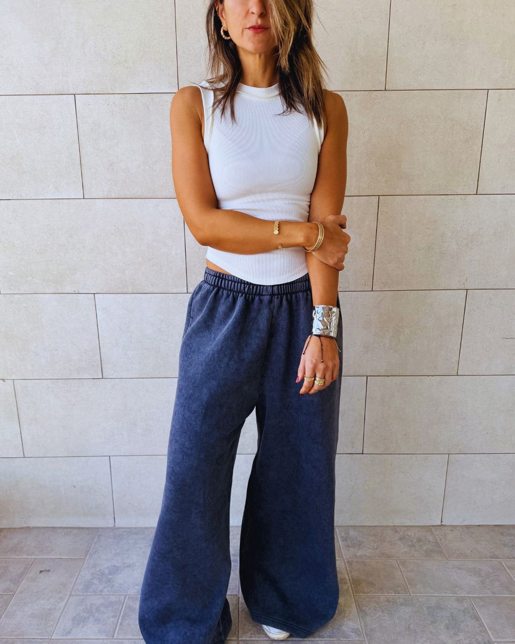 Grey Acid Wash Flare
