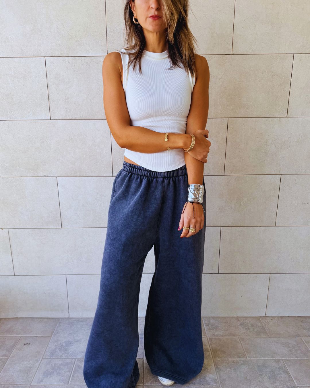 Grey Acid Wash Flare