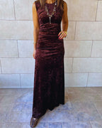 Brown Soft Velvet Dress