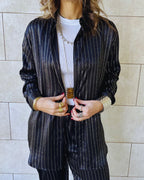 Black Striped Satin Eclipse Set