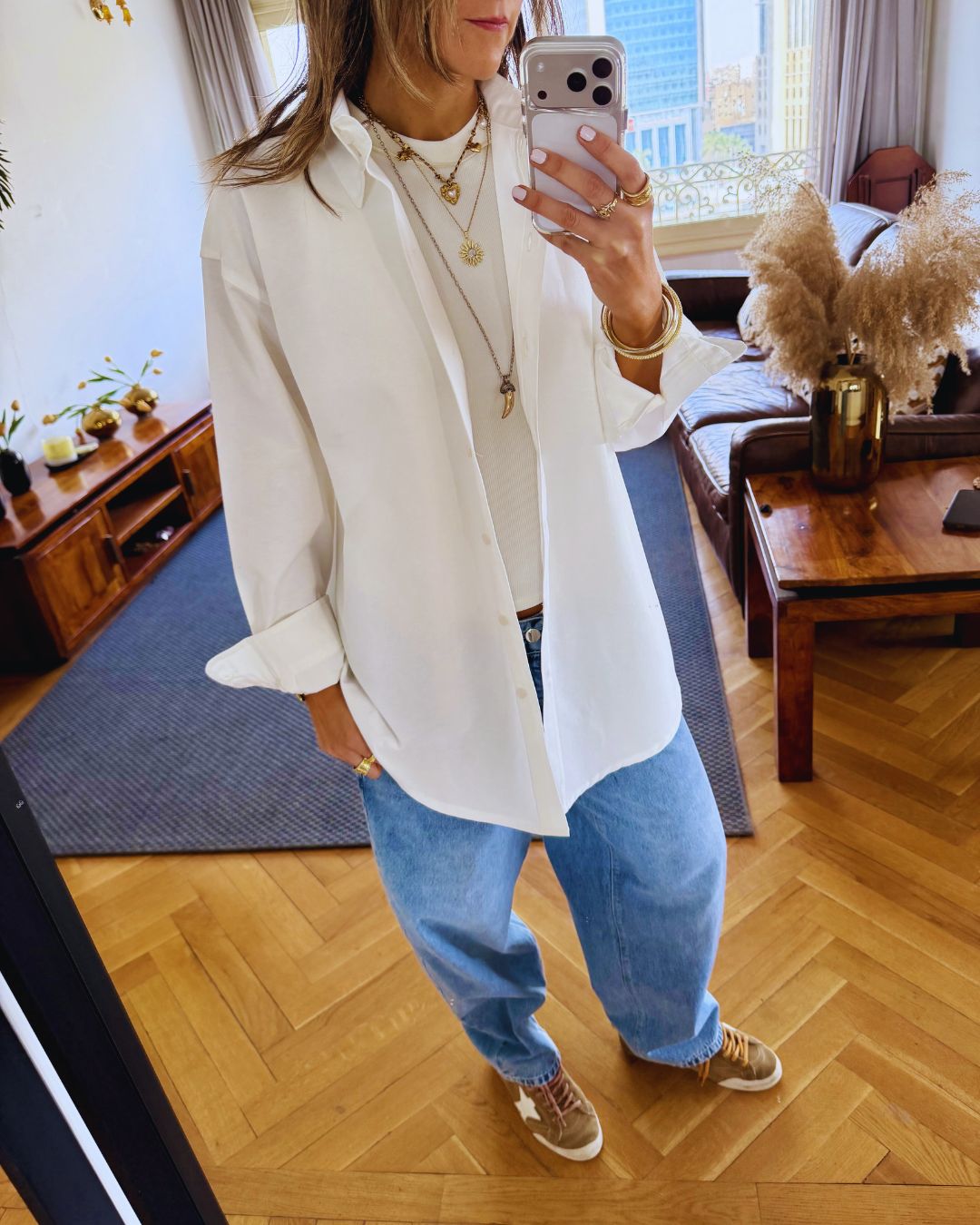 White Boyfriend Oxford Shirt