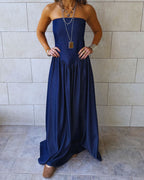 Paloma Drop Waist Denim Dress