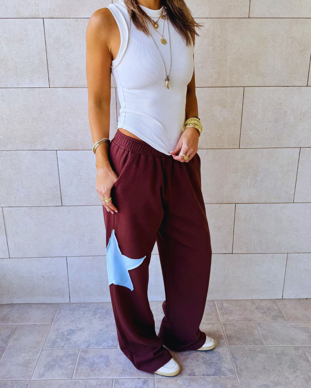 Brown Lone Star Straight Leg Sweatpants