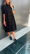 Black Denim Shirt Dress