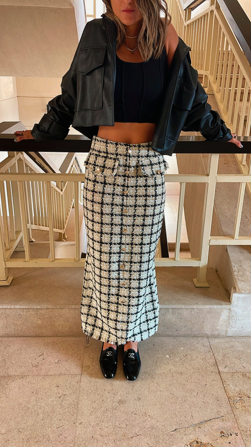 White Tweed Skirt
