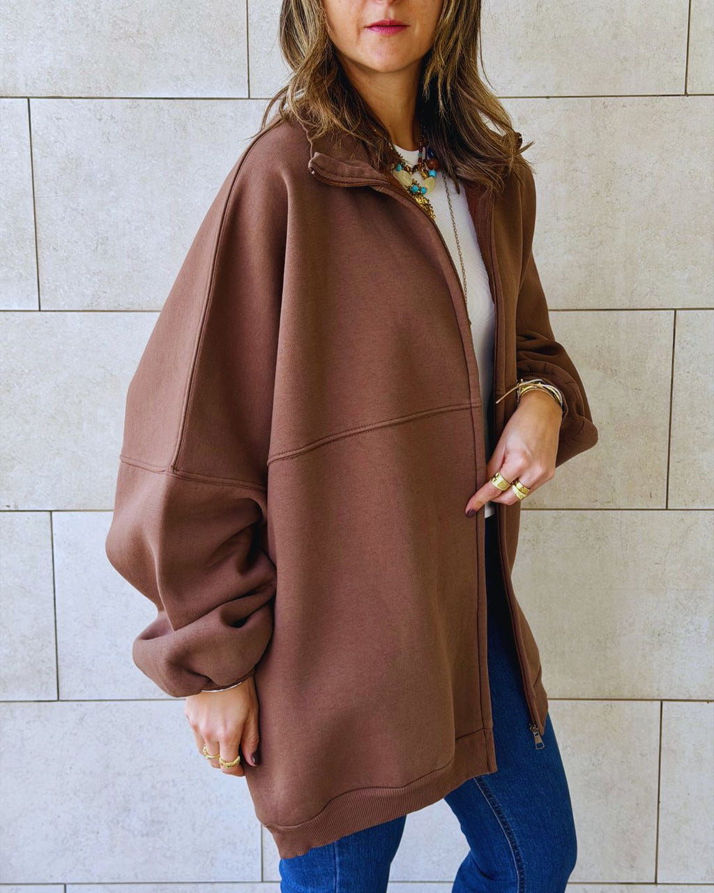 Brown Main Character Zip Up