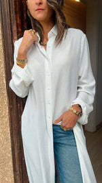 White Longline Shirt Dress