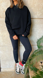 Black Call Me Asymmetric Hoodie