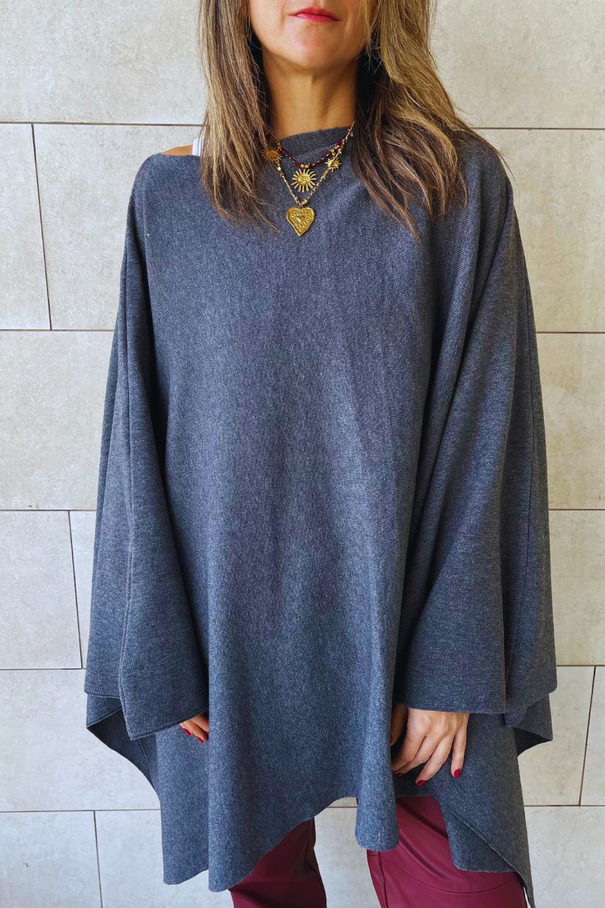 Grey Off-Duty Poncho