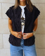 Black Whisper Statement Vest