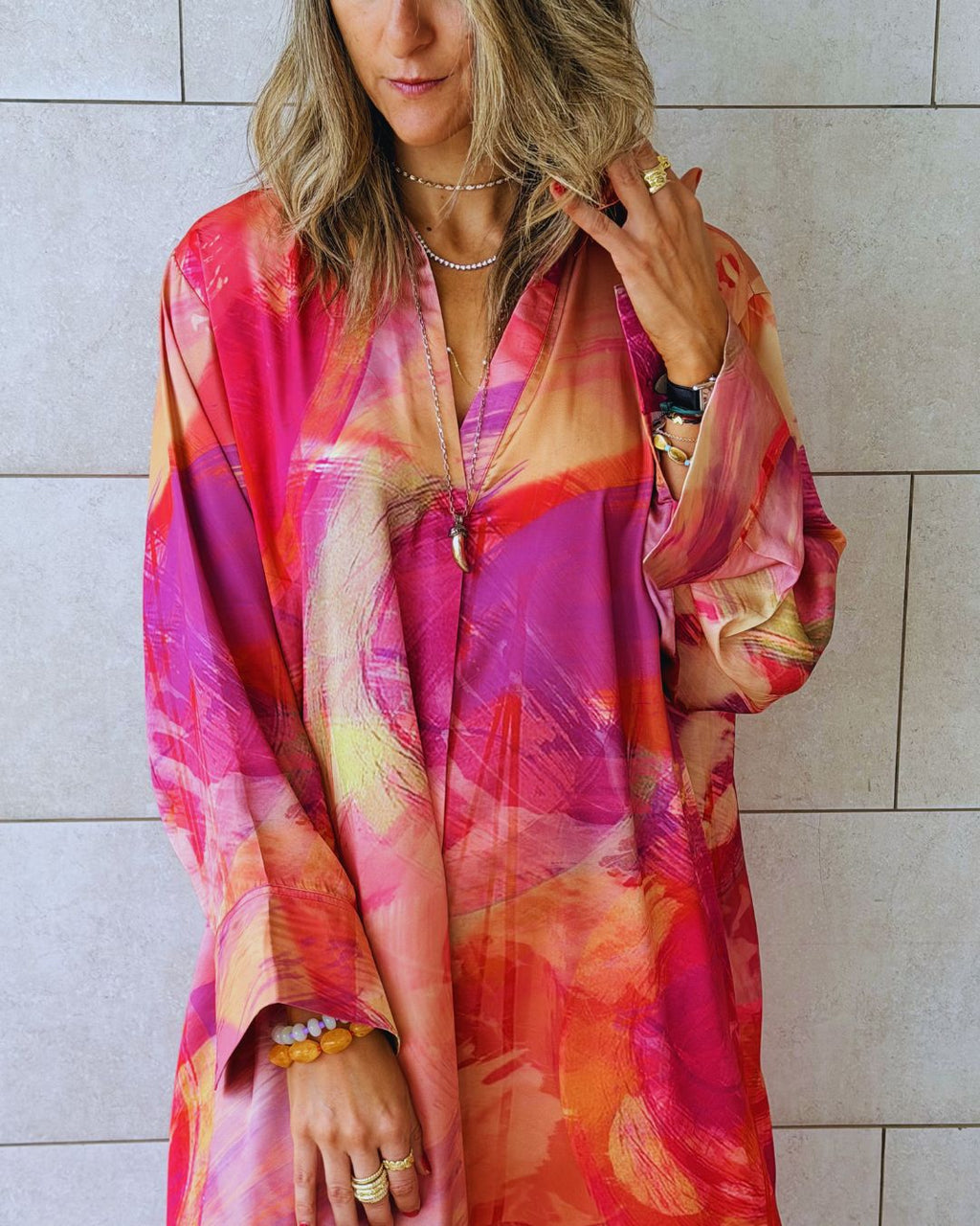 Sabbia Rosa Longsleeve Maxi Dress