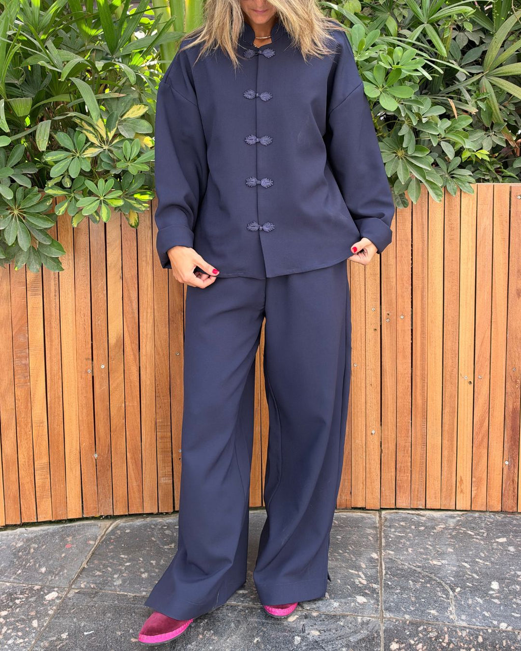 Navy Mandarin Top