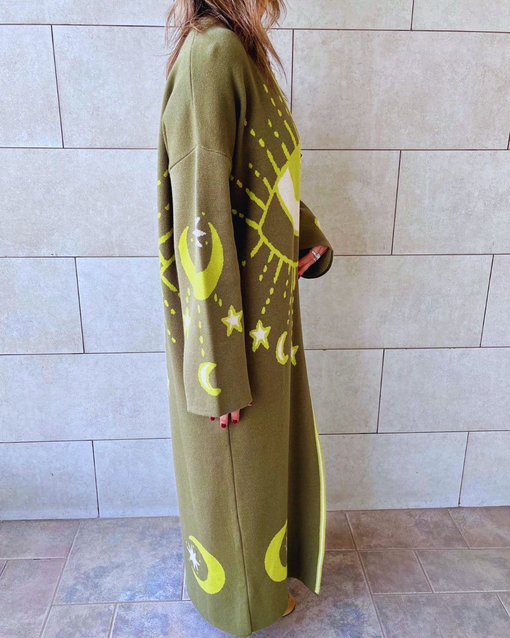 Olive Mystic Eye Cardigan