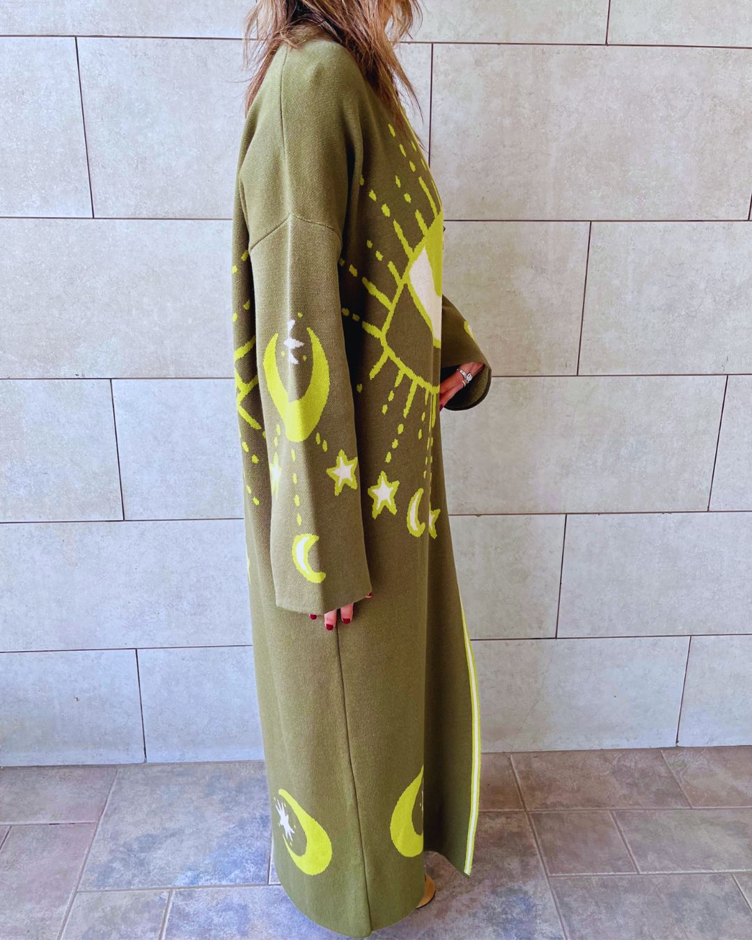 Olive Mystic Eye Cardigan