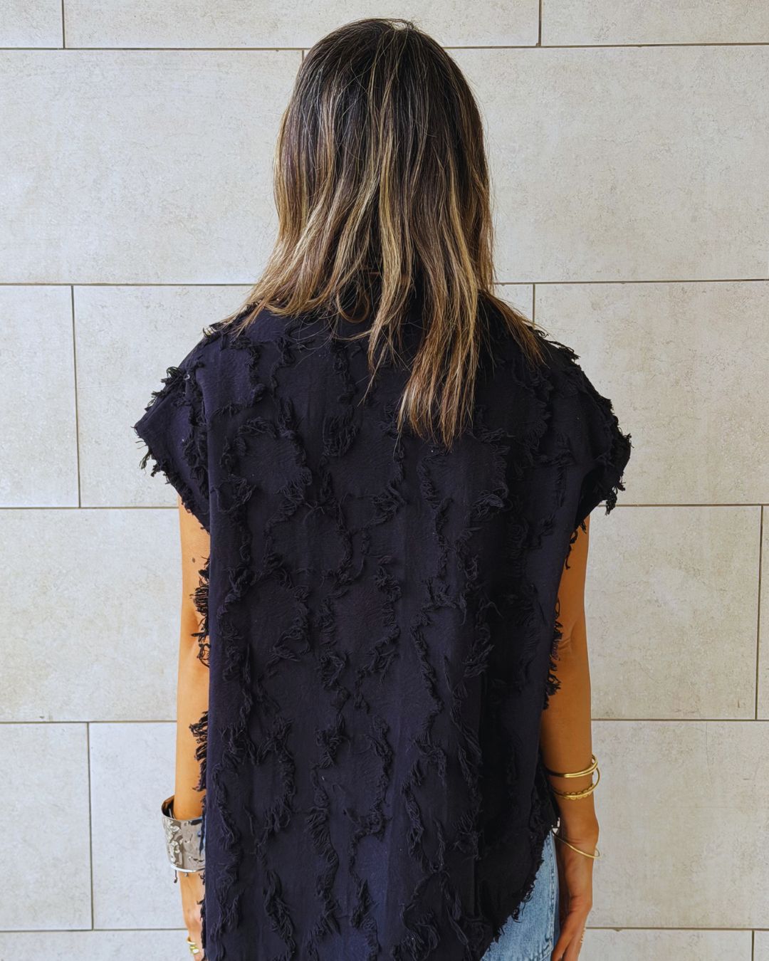 Black Whisper Statement Vest