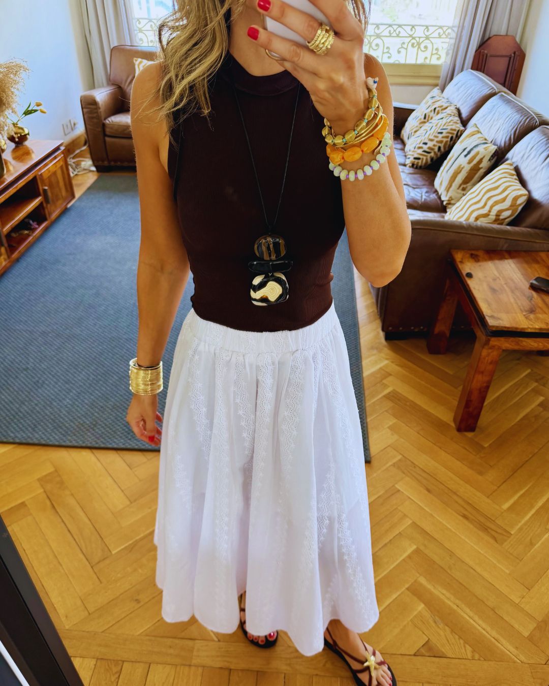 White Anglaise Skirt