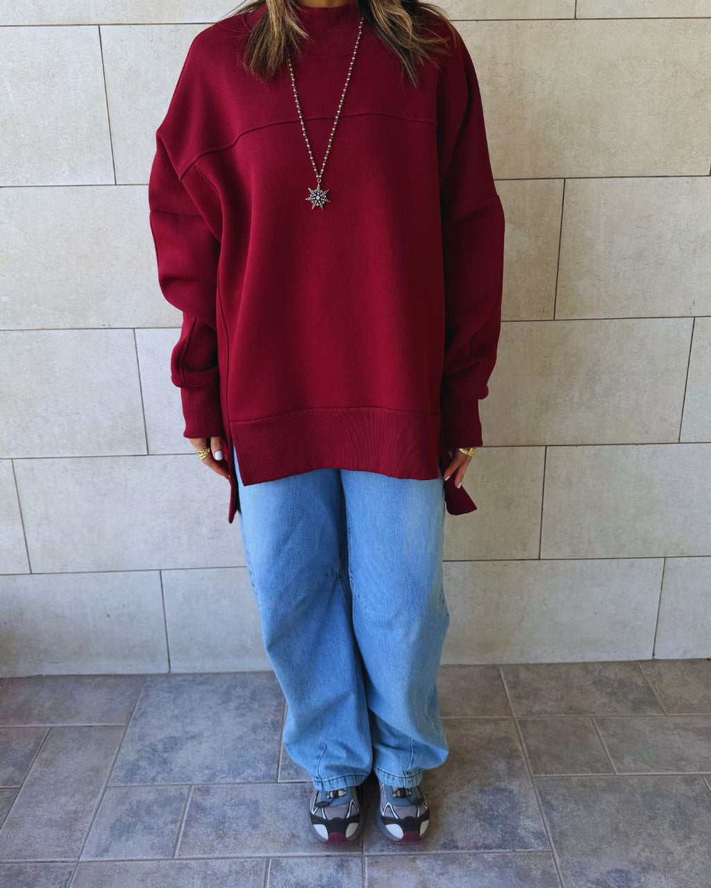 Burgundy Easy Crew Sweatshirt