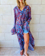 Indigo Safari Ruffle Dress