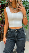 White Crop Corset Top