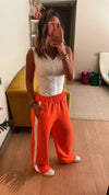 Orange Side Stripe Pants