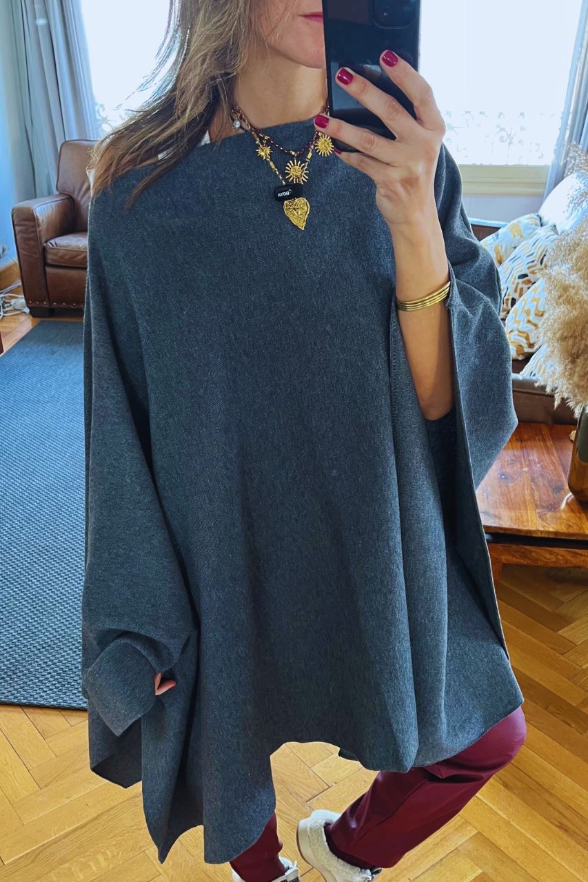Grey Off-Duty Poncho