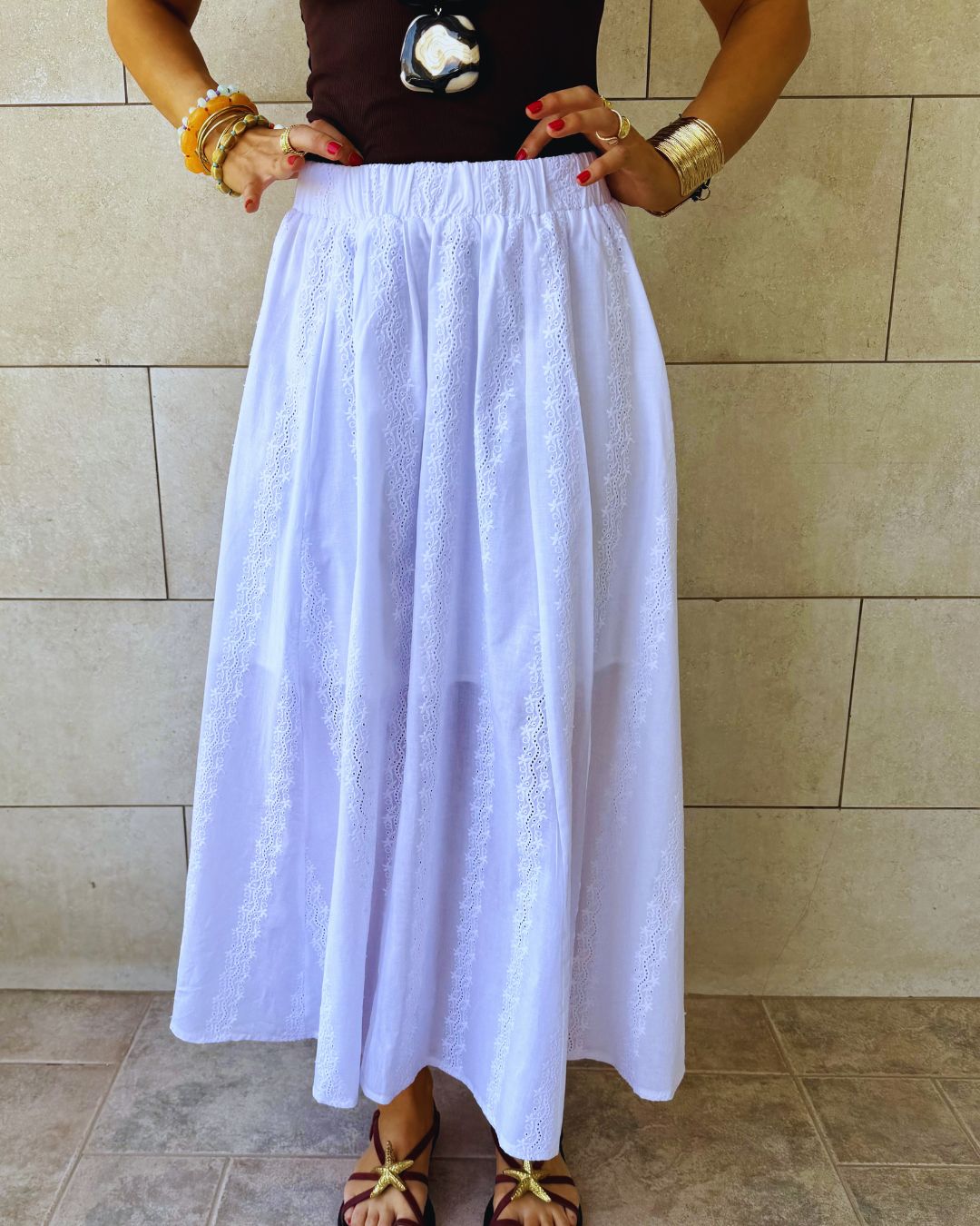 White Anglaise Skirt
