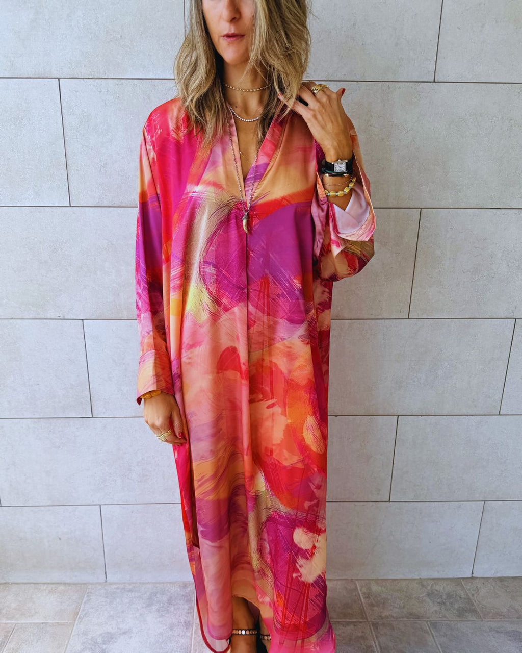 Sabbia Rosa Longsleeve Maxi Dress