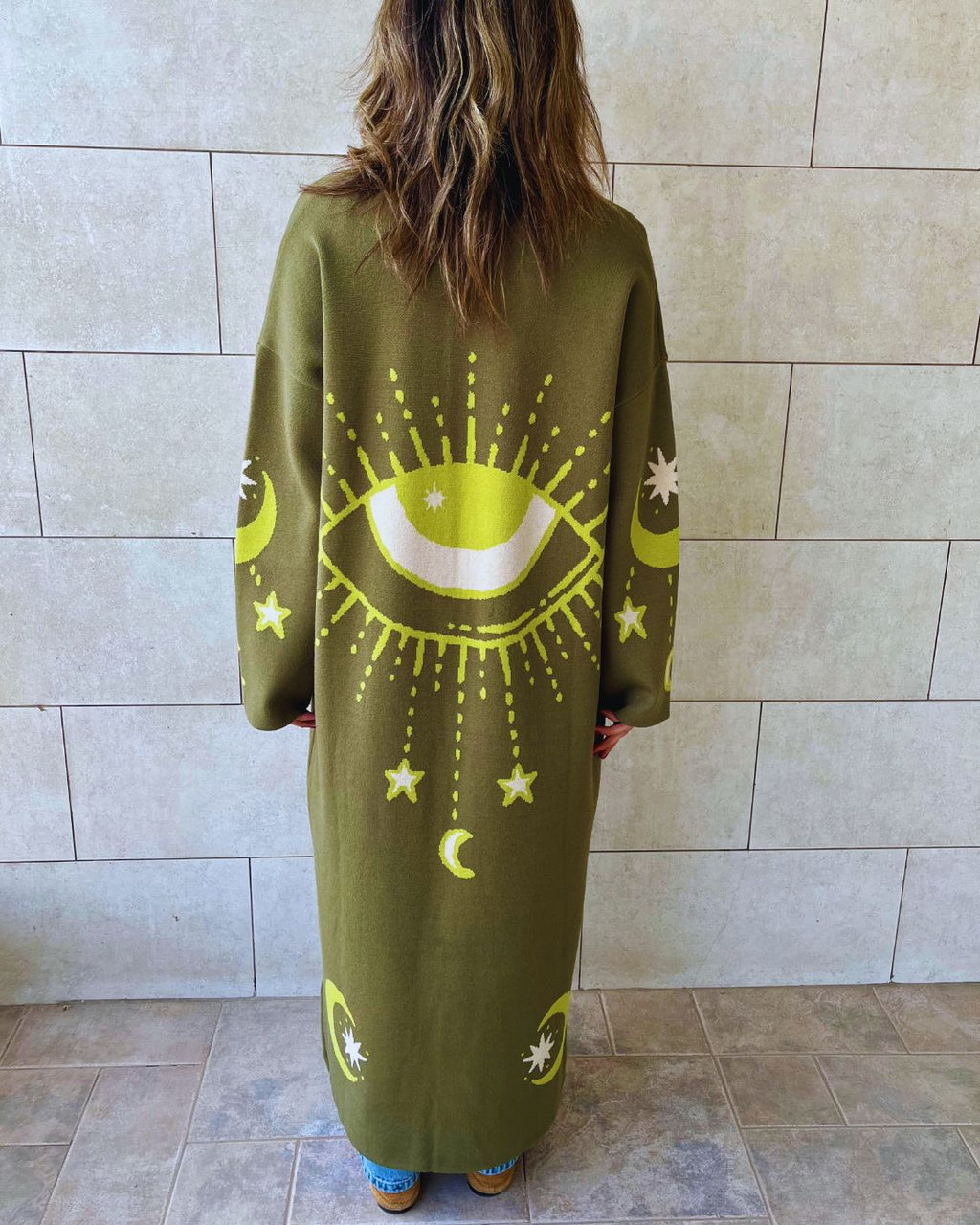Olive Mystic Eye Cardigan