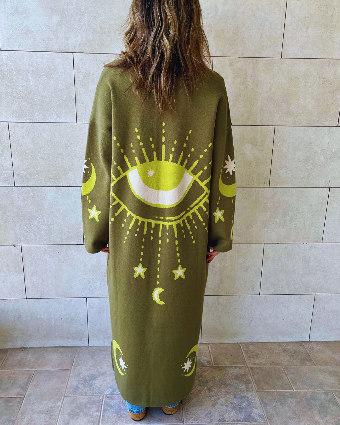 Olive Mystic Eye Cardigan