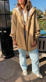 Beige Colorblock Oversized Jacket