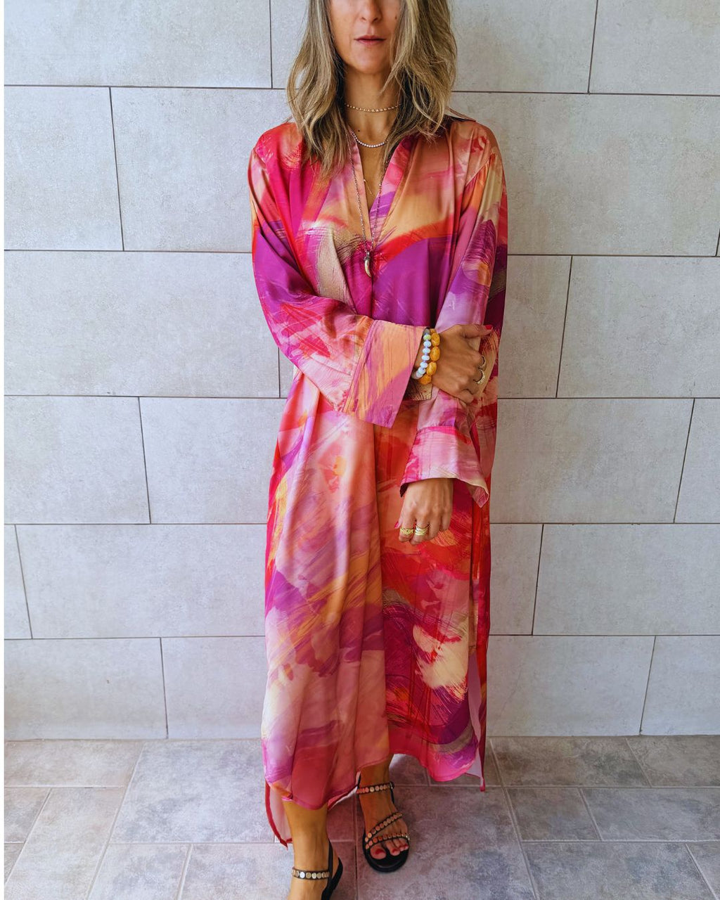 Sabbia Rosa Longsleeve Maxi Dress