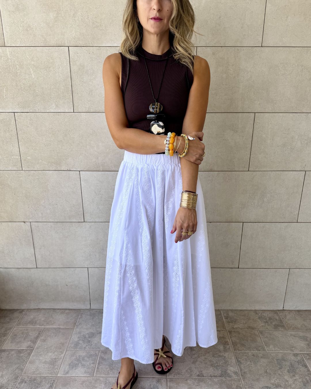 White Anglaise Skirt