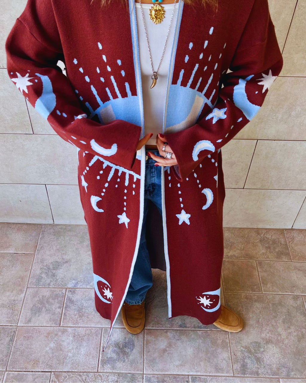 Brown Mystic Eye Cardigan