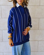 Navy Retro Light Weight Polo